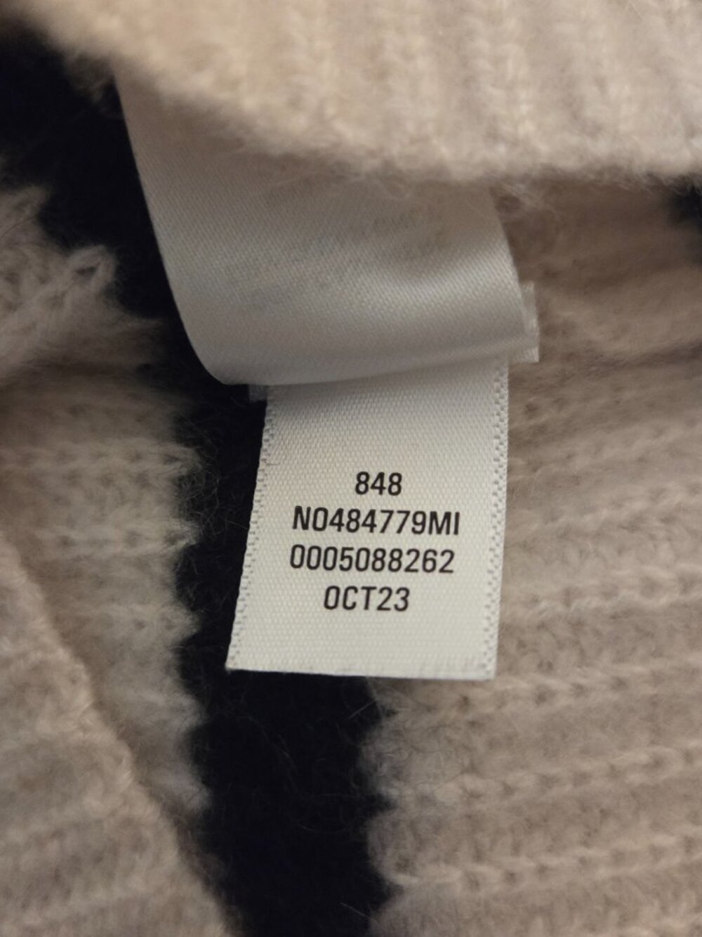 Nordstrom Pullover Thick Funnel Neck 100% Cashmere Sweater Womens M Striped - Picture 7 of 9